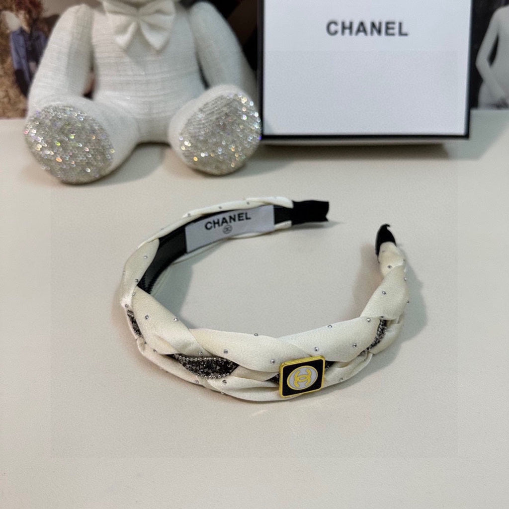 CHANEL HAIRBAND  LOGO WHITE FOR WOMEN 151339