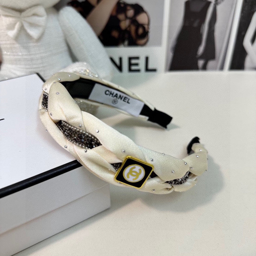 CHANEL HAIRBAND  LOGO WHITE FOR WOMEN 151339