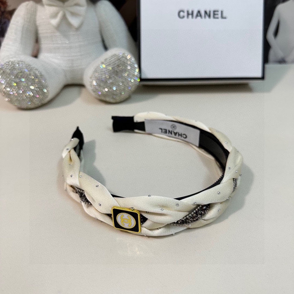 CHANEL HAIRBAND  LOGO WHITE FOR WOMEN 151339