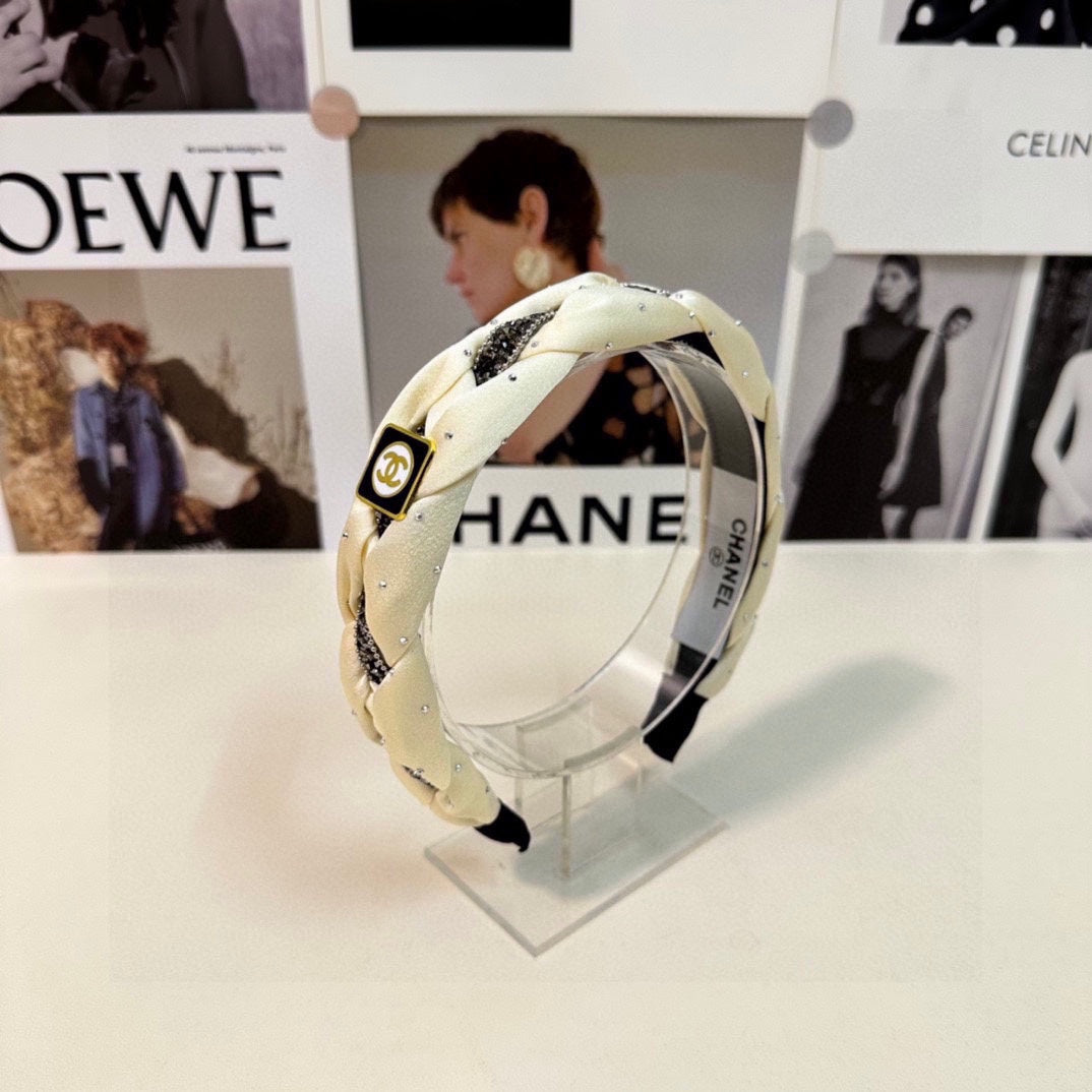 CHANEL HAIRBAND  LOGO WHITE FOR WOMEN 151339