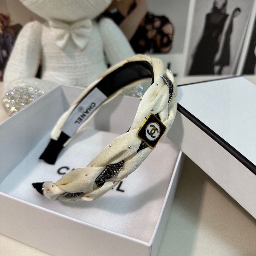 CHANEL HAIRBAND  LOGO WHITE FOR WOMEN 151339
