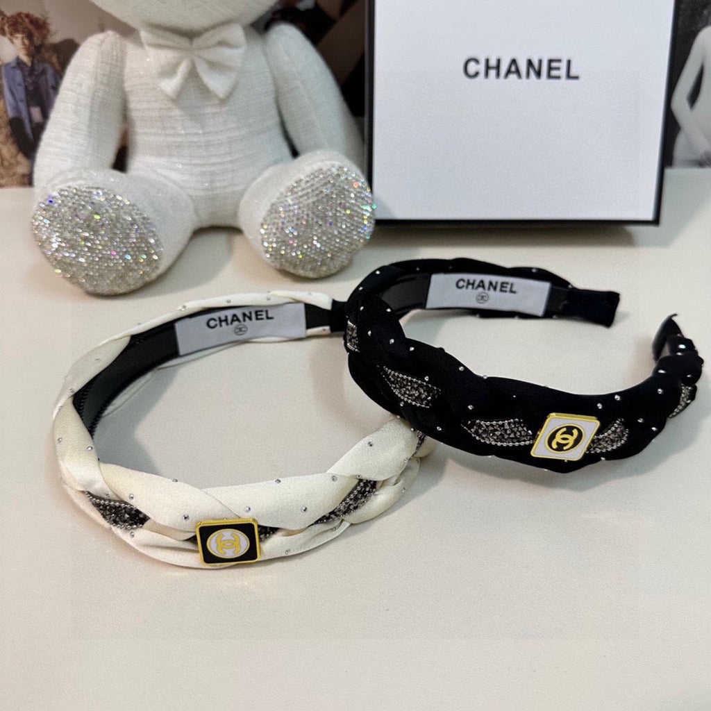 CHANEL HAIRBAND  LOGO WHITE FOR WOMEN 151339