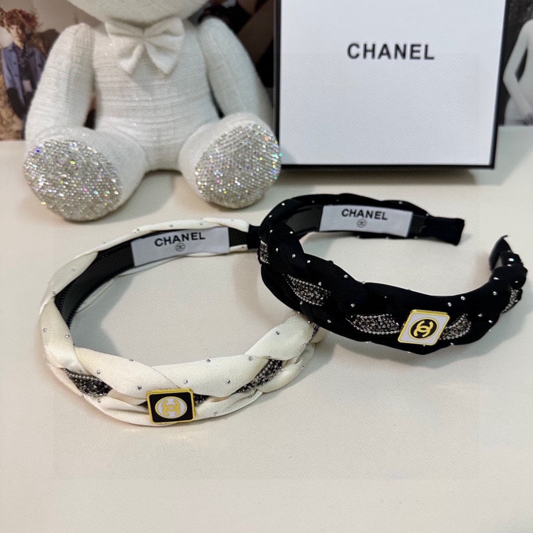 CHANEL HAIRBAND  LOGO WHITE FOR WOMEN 151339
