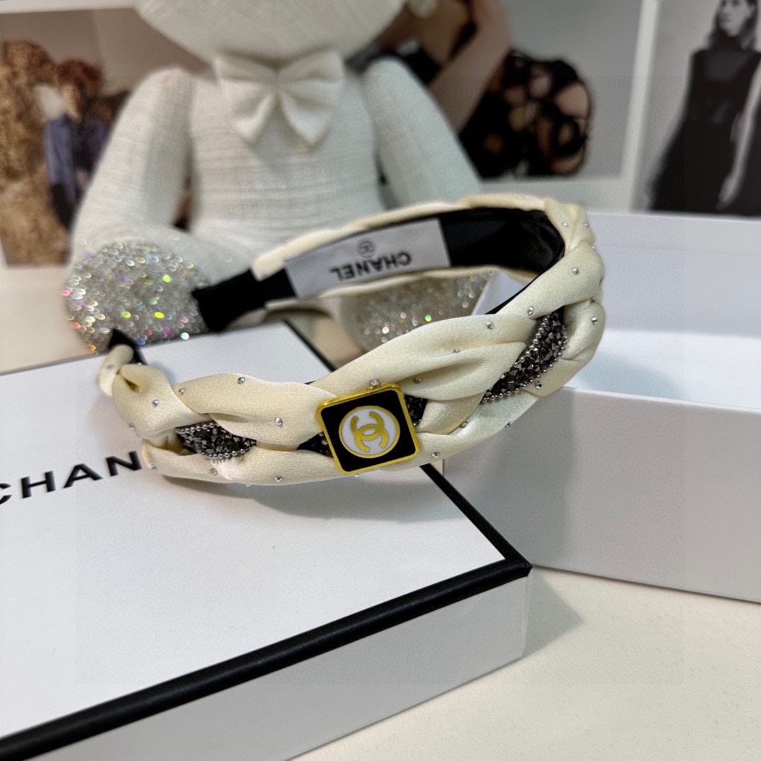 CHANEL HAIRBAND  LOGO WHITE FOR WOMEN 151339