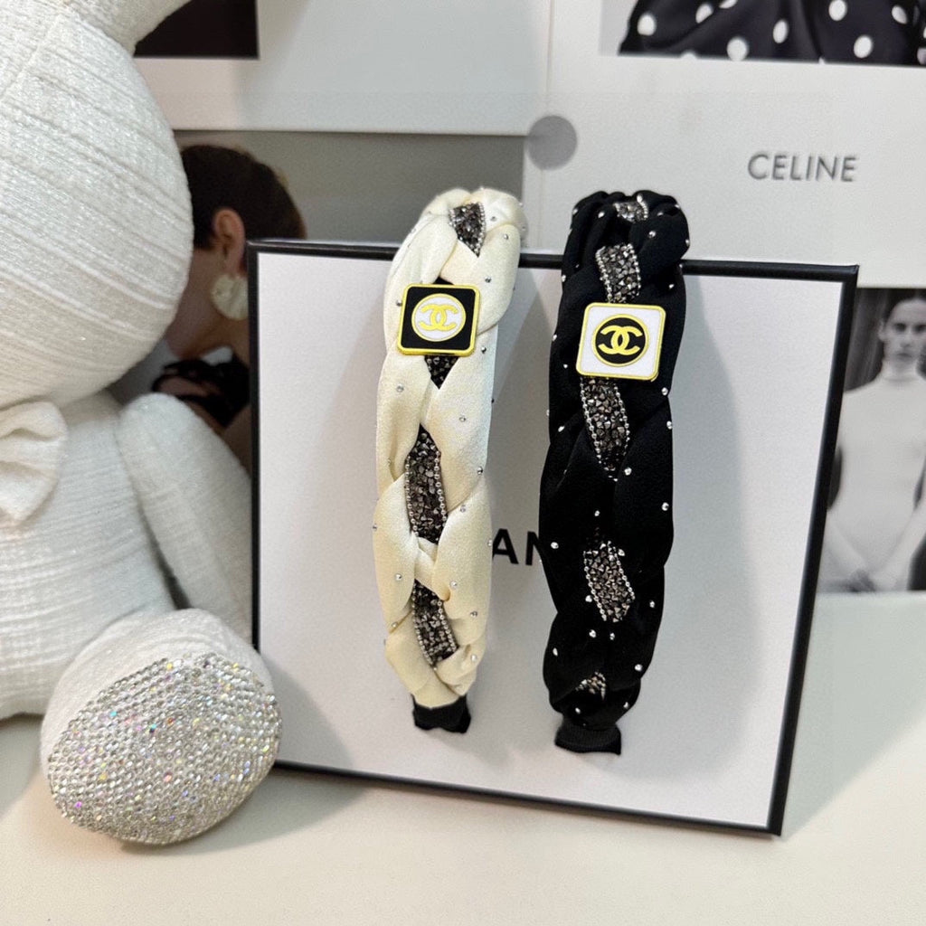 CHANEL HAIRBAND  LOGO BLACK FOR WOMEN 151340