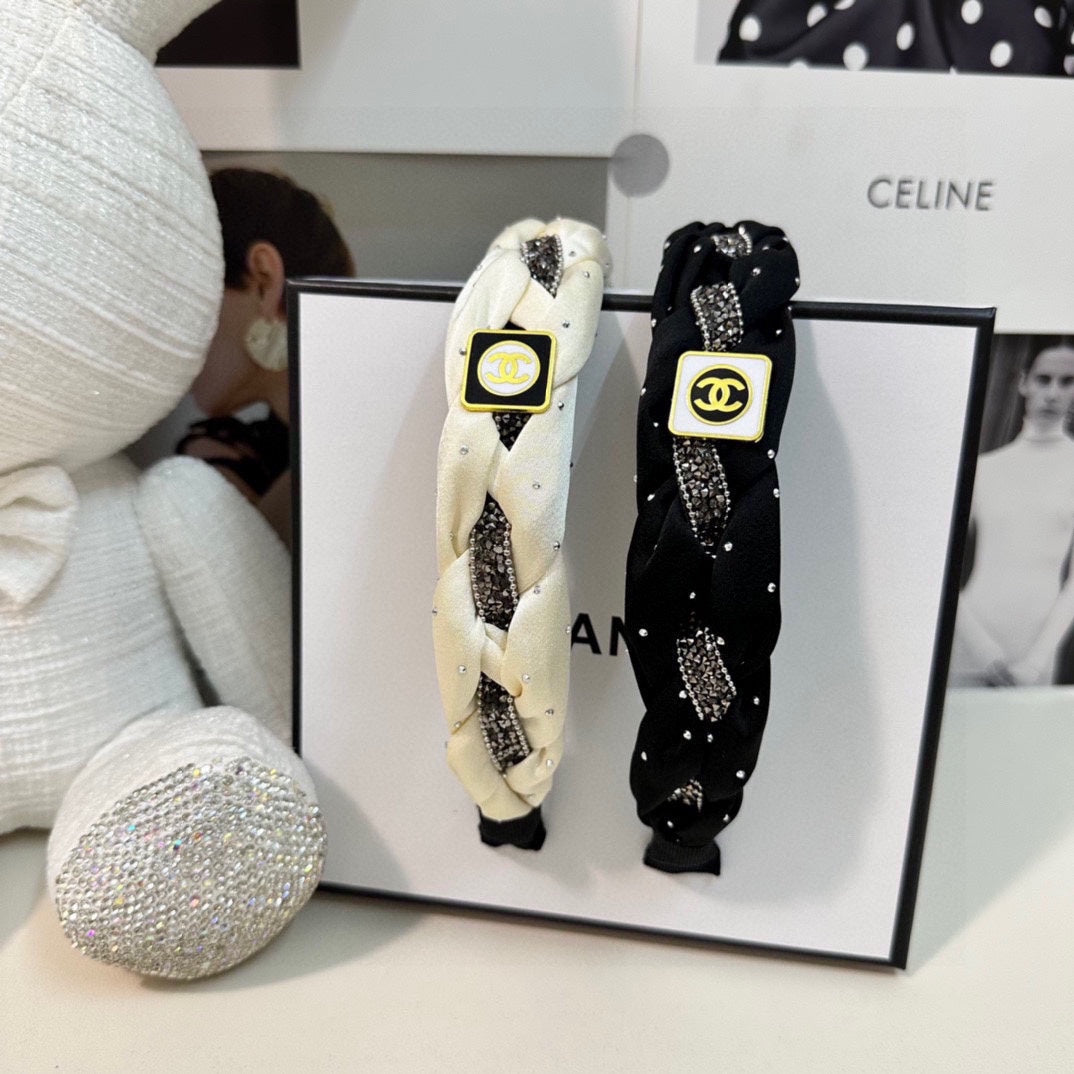 CHANEL HAIRBAND  LOGO BLACK FOR WOMEN 151340