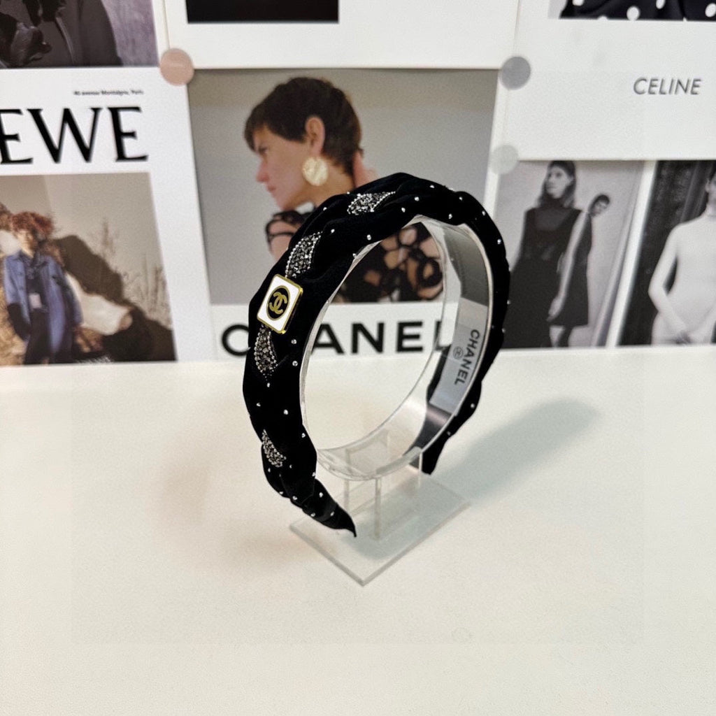 CHANEL HAIRBAND  LOGO BLACK FOR WOMEN 151340