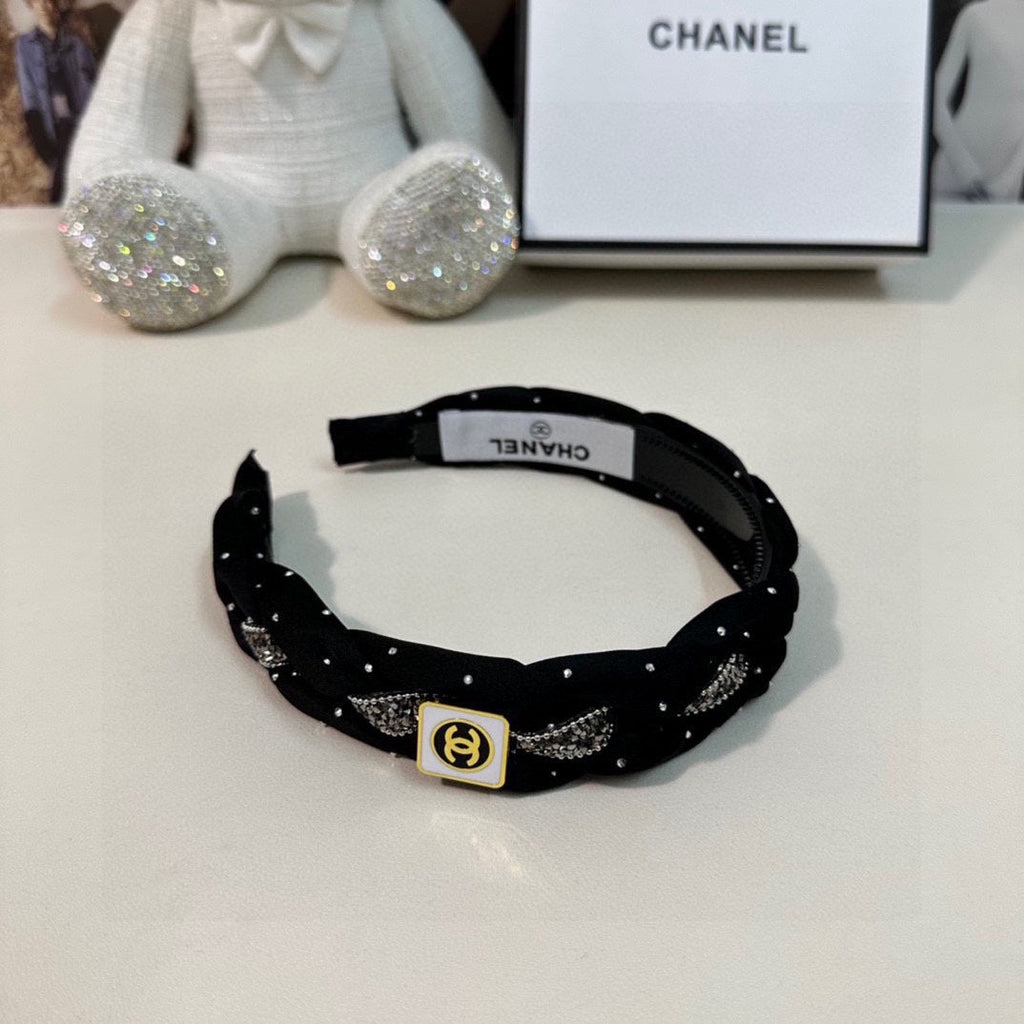 CHANEL HAIRBAND  LOGO BLACK FOR WOMEN 151340