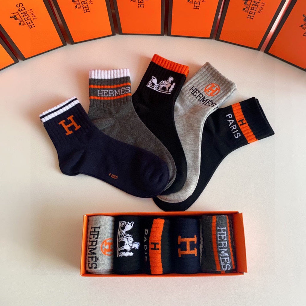 HERMES LOW-CUT SOCKS 314698 (1 BOX)