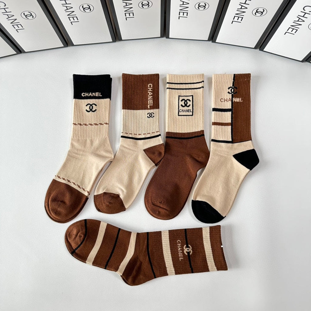 CHANEL CREW SOCKS 410983 ( 1 BOX )