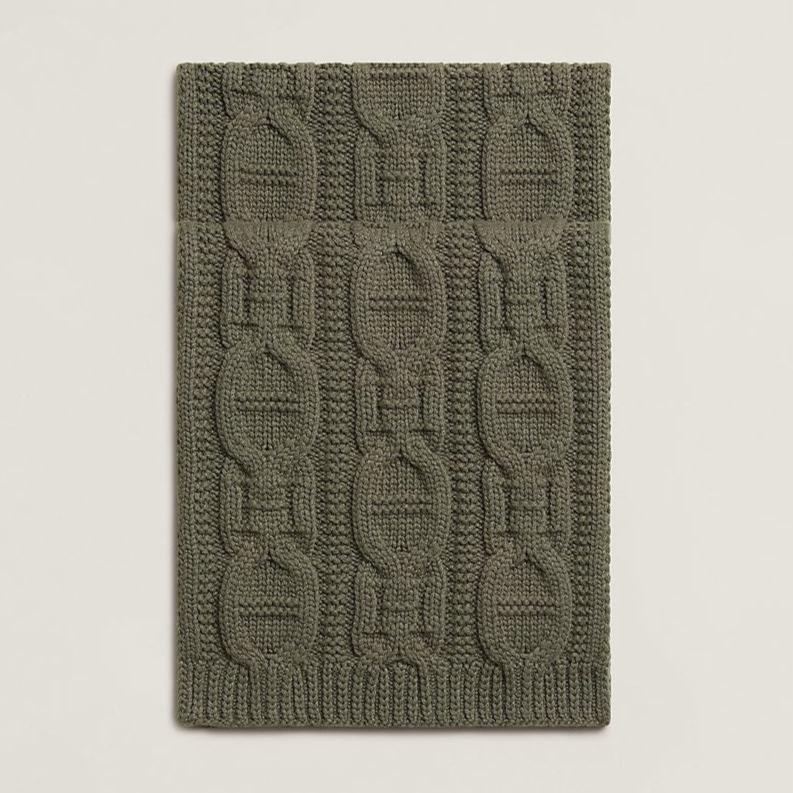 HERMES FAUBOURG MUFFLER 170 CM IN HUNTER GREEN CASERE