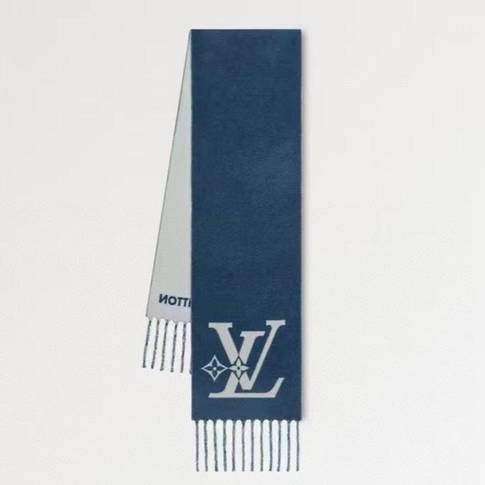 LOUIS VUITTON SMASH SCARF 210 CM IN ELECTRIC BLUE WOOL 390964