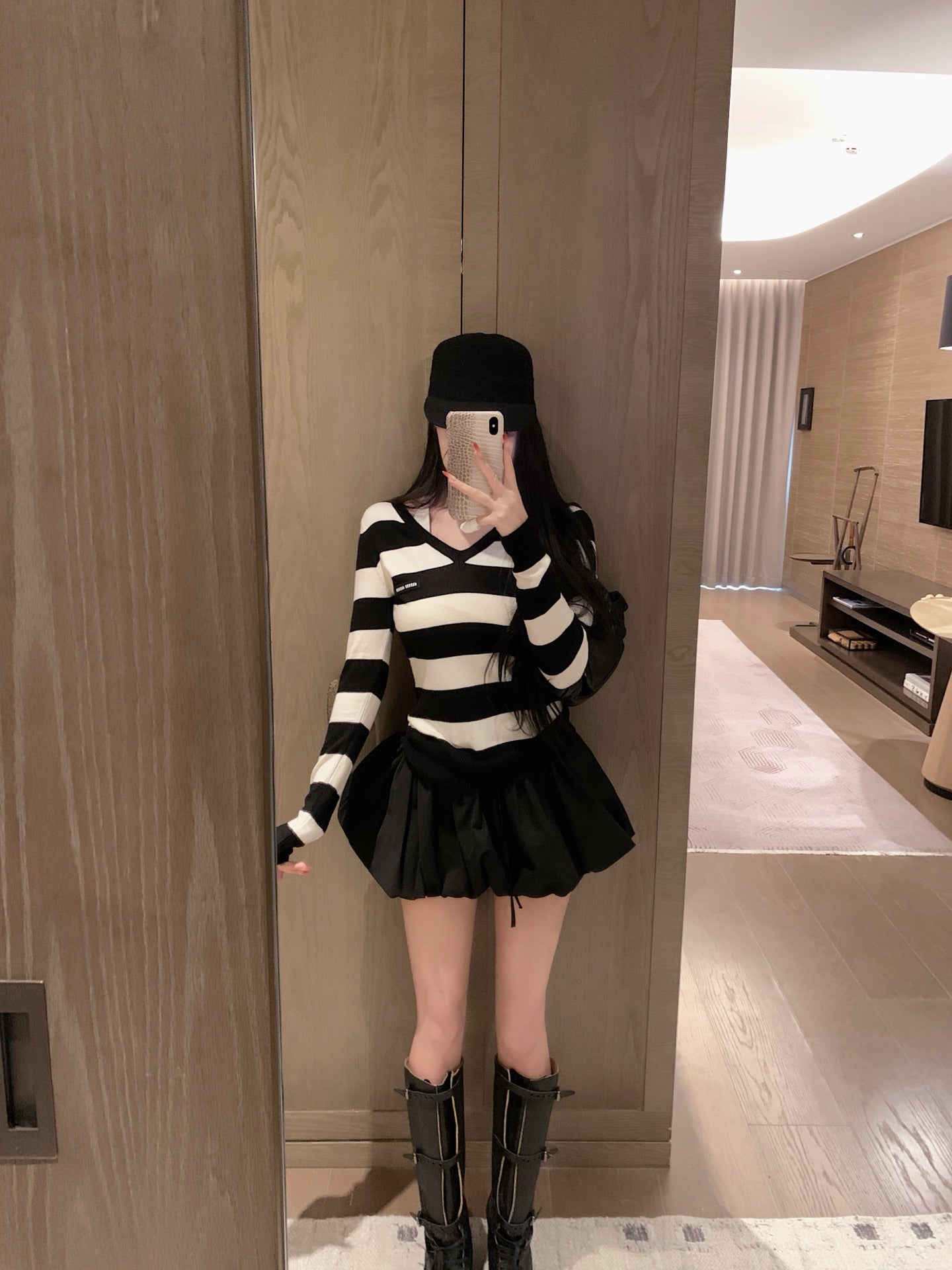 MIUMIU TOP AND SKIRT SET STYLE 444