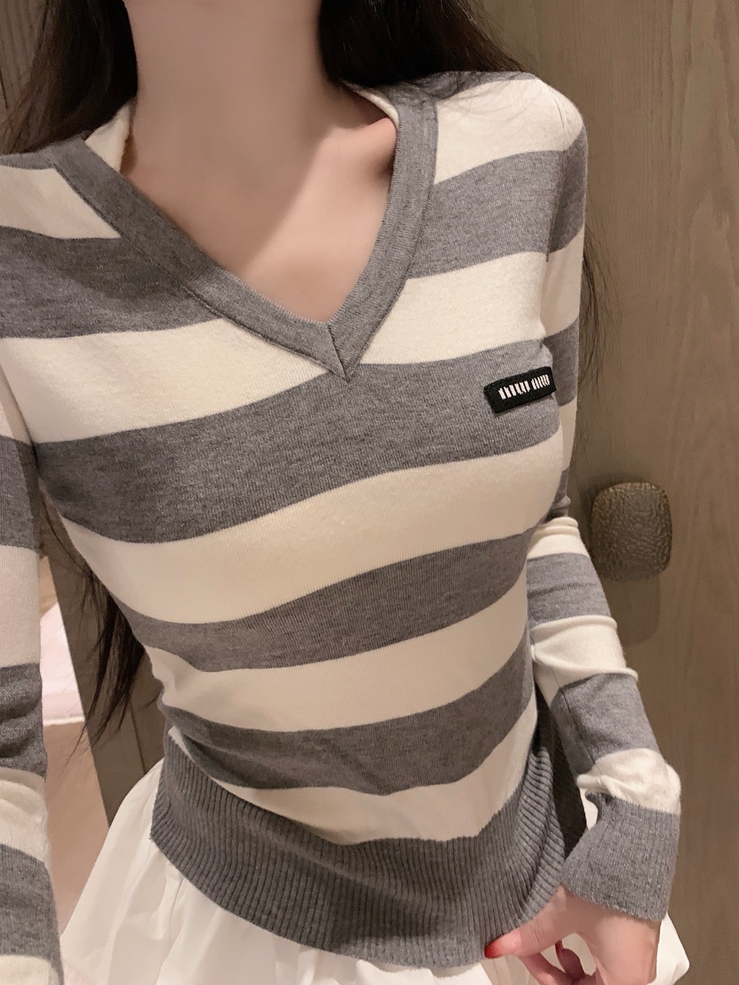 MIUMIU TOP AND SKIRT SET STYLE 443
