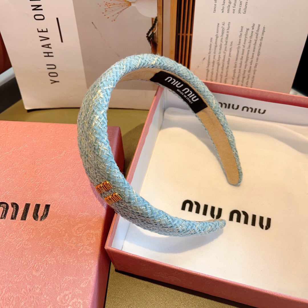 SIMPLE HAIRBAND IN SKY BLUE TWEED 282731