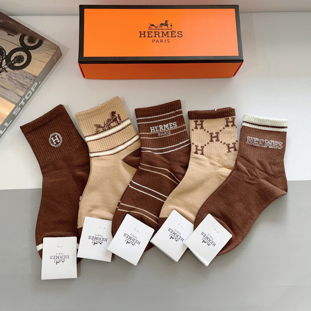 HERMES LOW-CUT SOCKS 387188 (1 BOX)