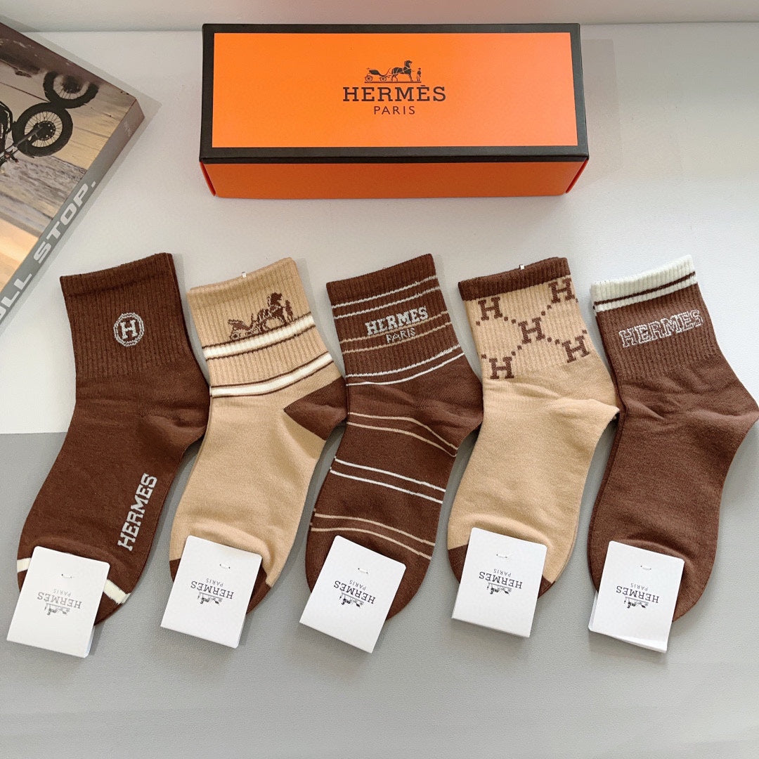 HERMES LOW-CUT SOCKS 387188 (1 BOX)