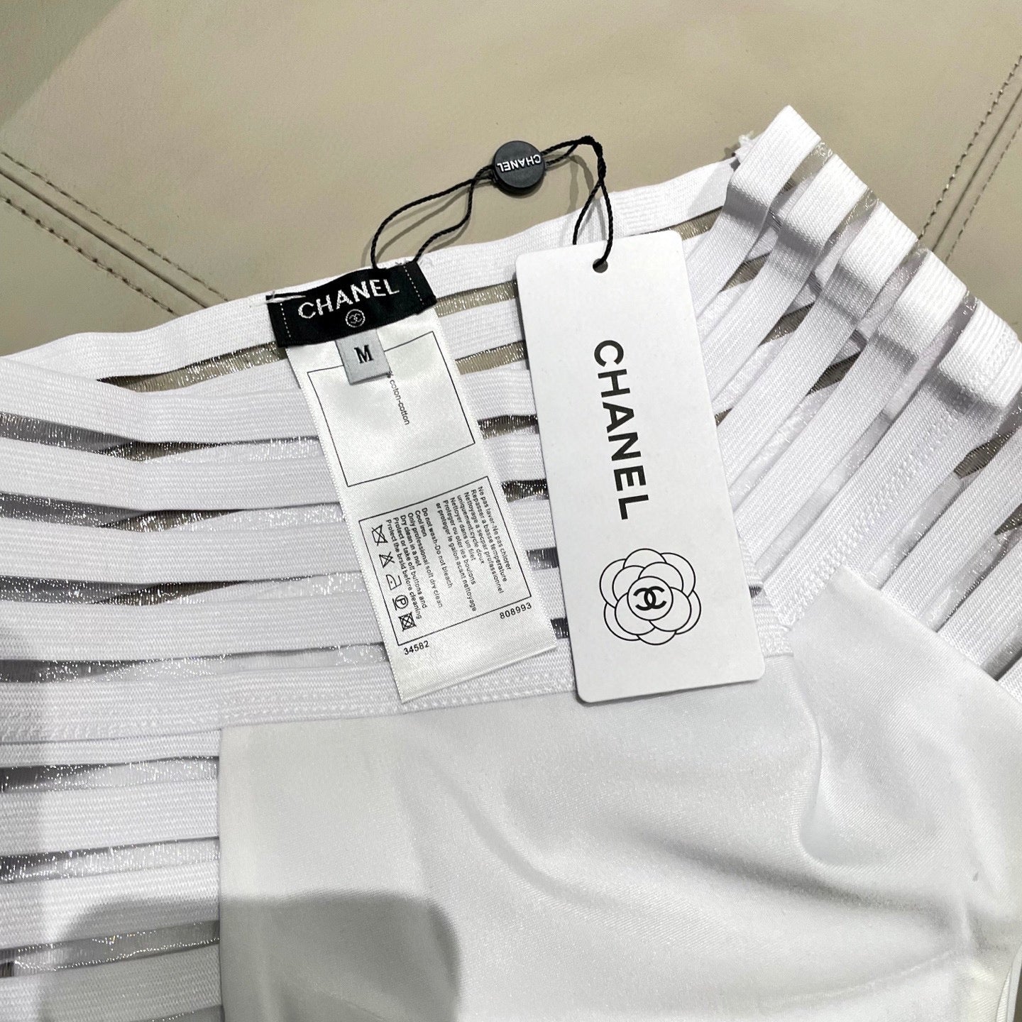 CHANEL BIKINI SWIMSUIT SET IN WHITE 608920
