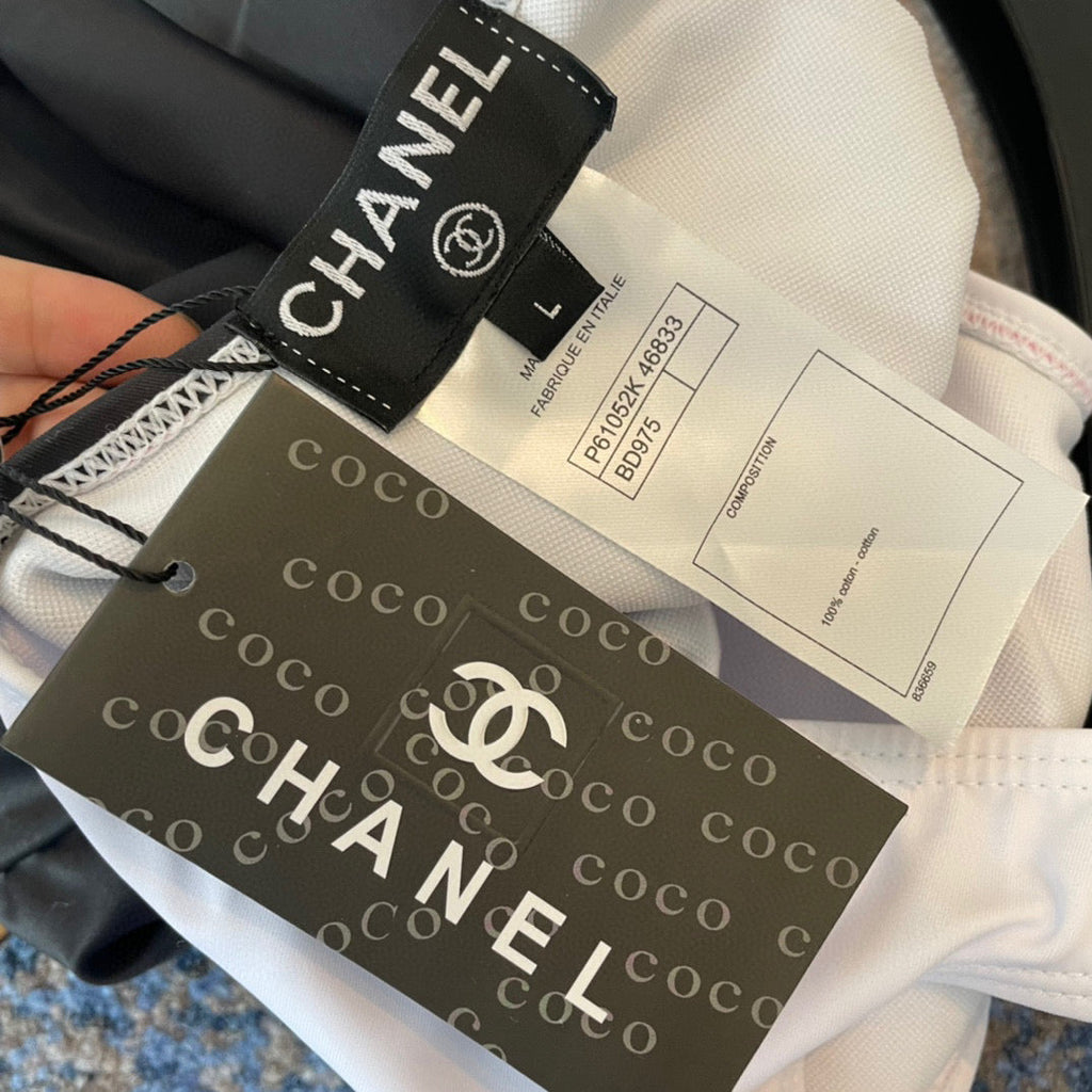 CHANEL BIKINI SWIMSUIT SET IN BLACK AND WHITE 613717