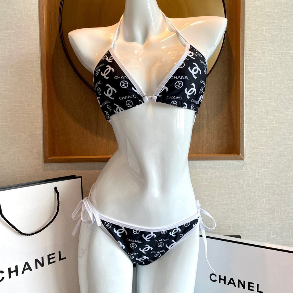 CHANEL BIKINI SWIMSUIT IN BLACK AND WHITE AND PRINTED 627825