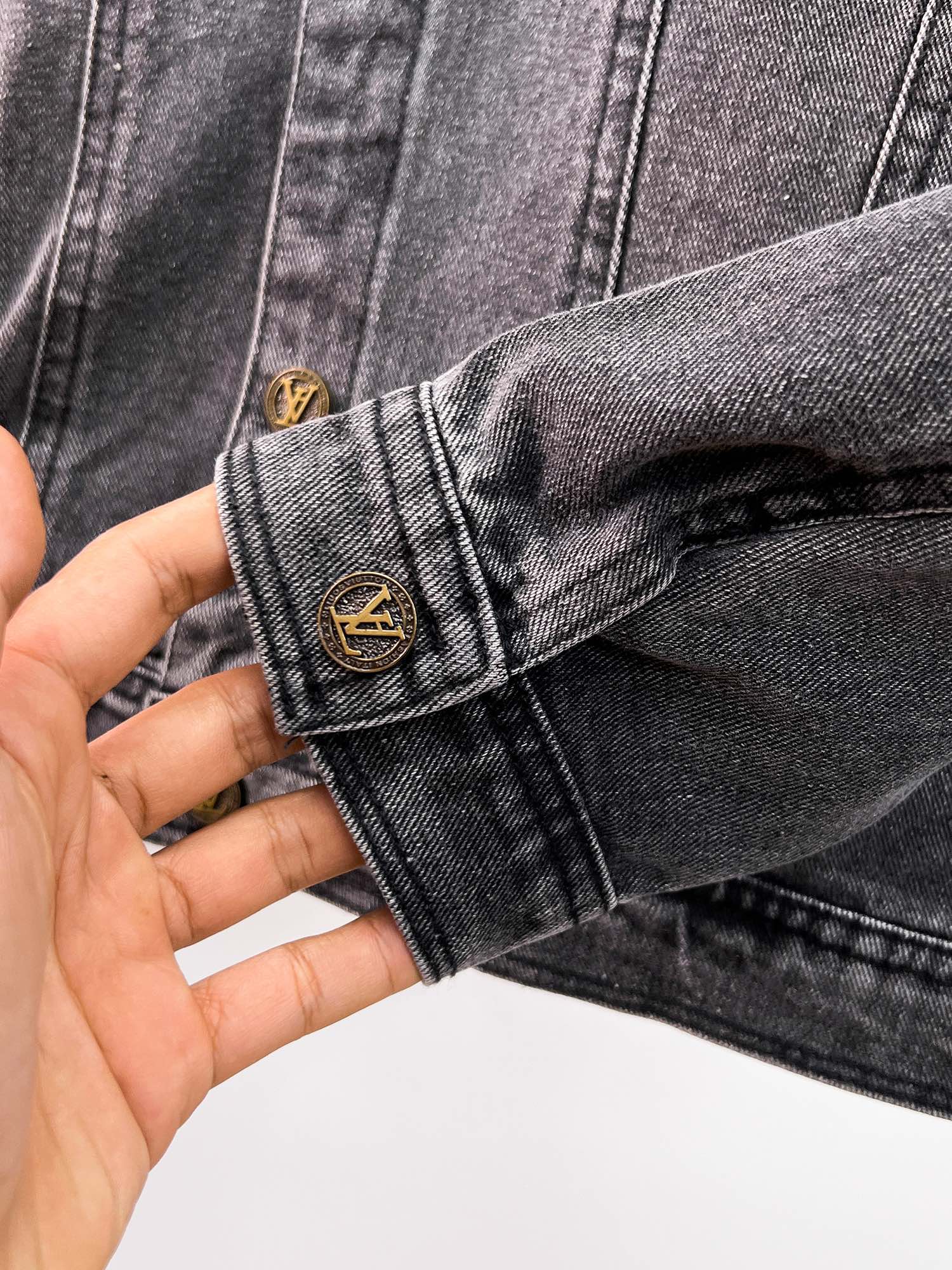 LOUIS VUITTON LV CHARCOAL BLACK DENIM JACKET 239526
