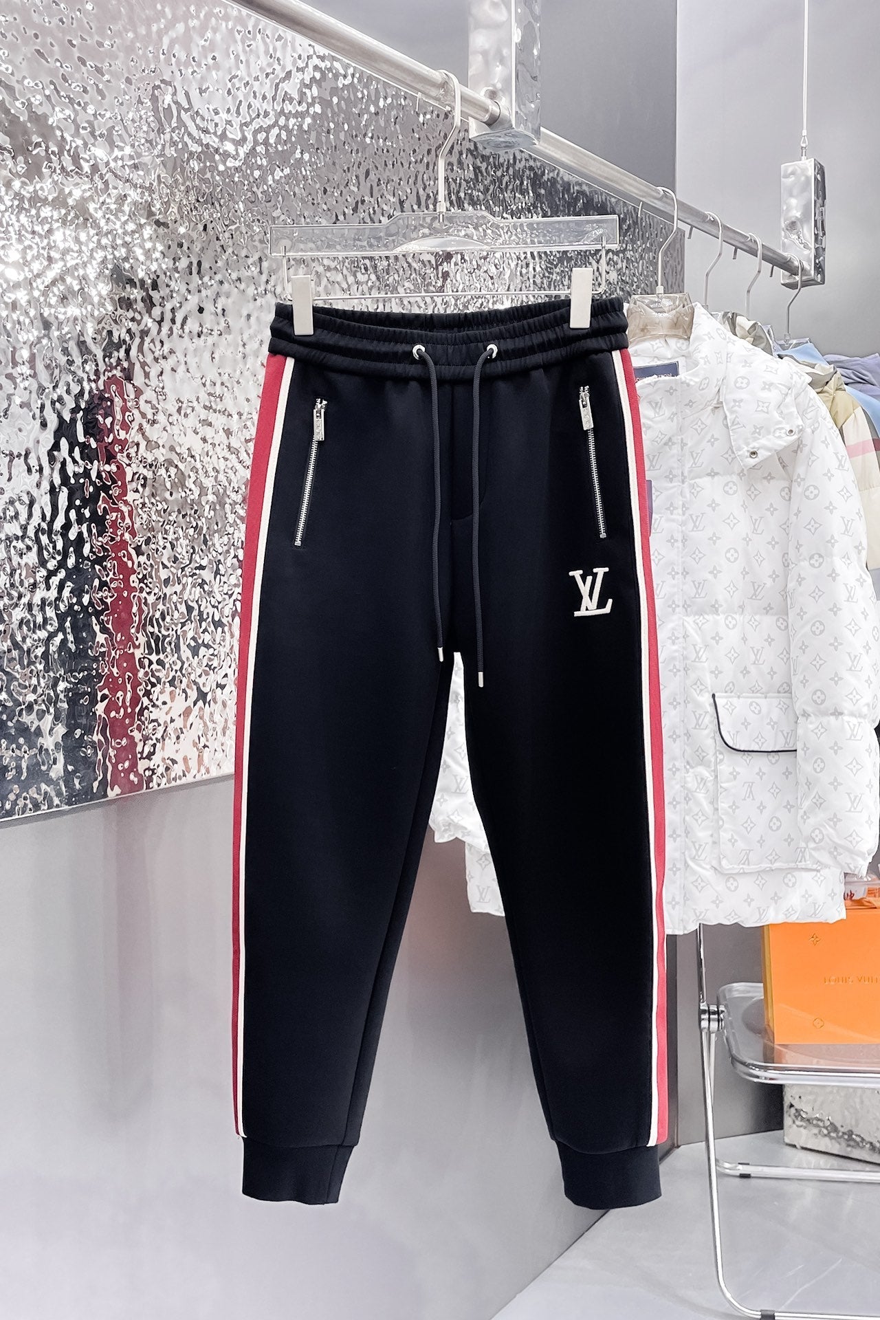LOUIS VUITTON LV BLACK MIX RED TROUSERS 239503