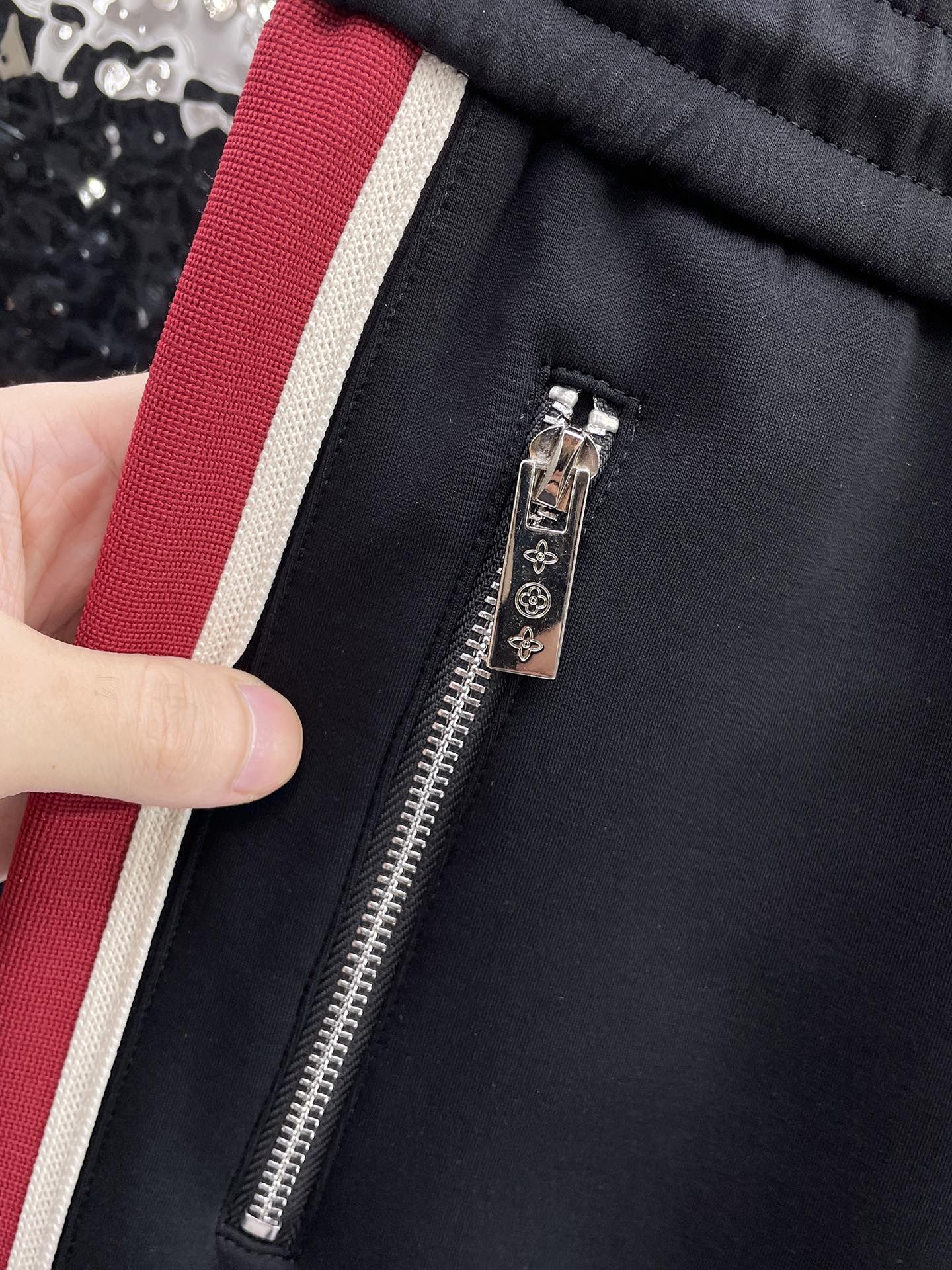 LOUIS VUITTON LV BLACK MIX RED TROUSERS 239503
