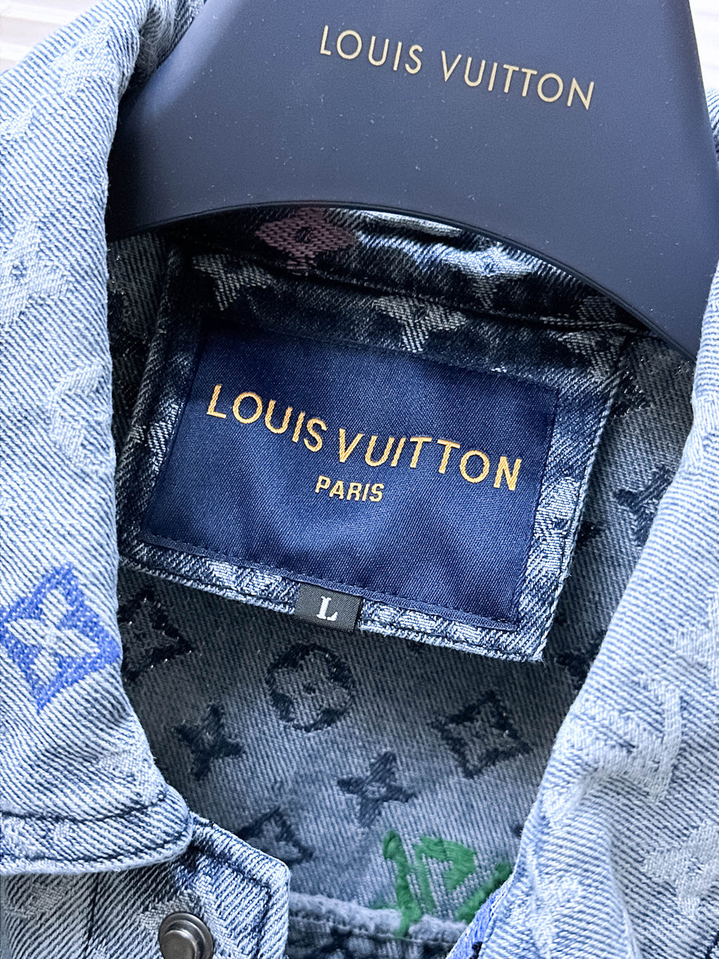LOUIS VUITTON LV SHIRT JACKET IN LIGHT BLUE MONOGRAM CRAGGY DENIM 239125