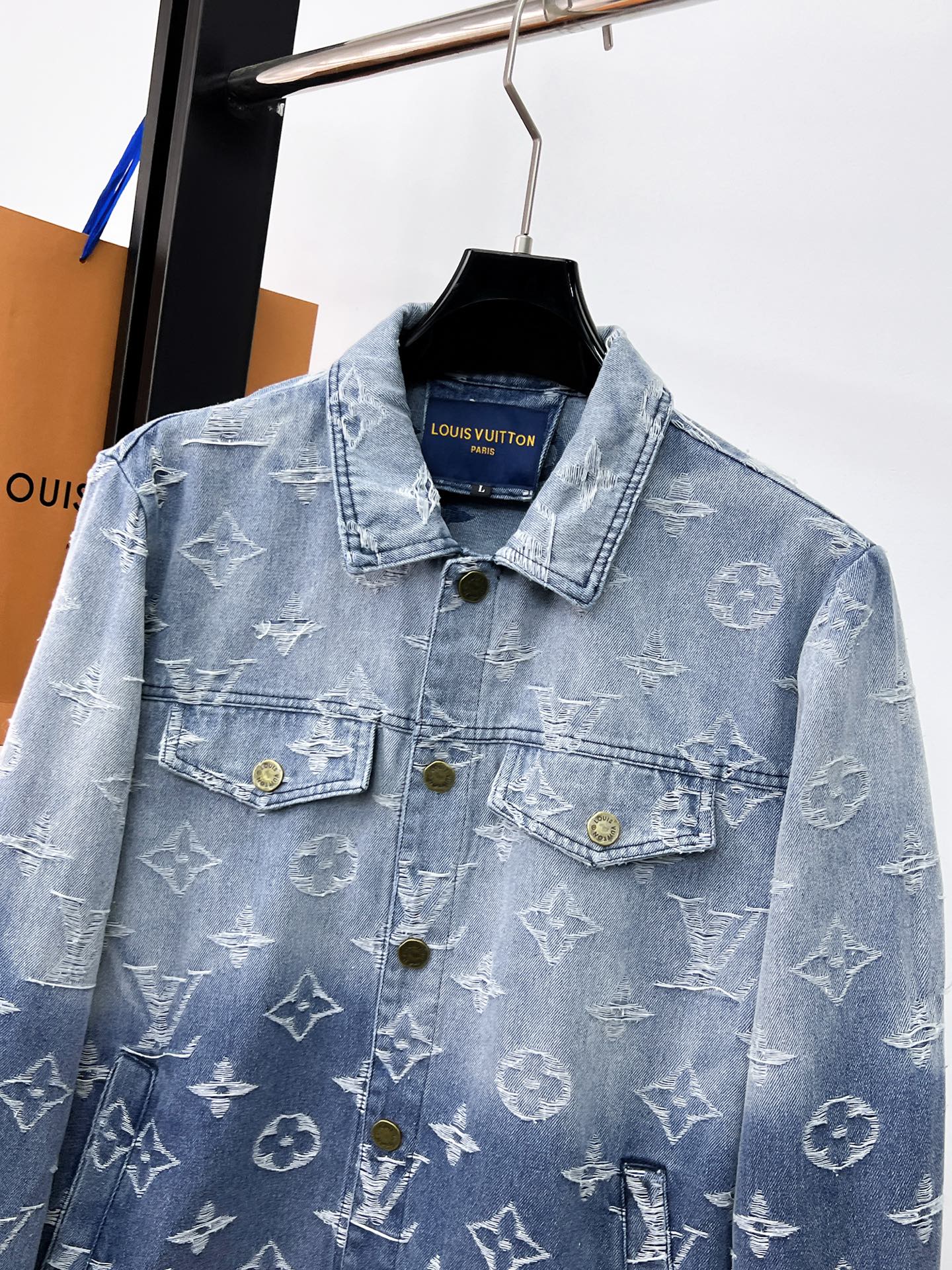 LOUIS VUITTON LV LIGHT BLUE MONOGRAM DENIM JACKET 239529
