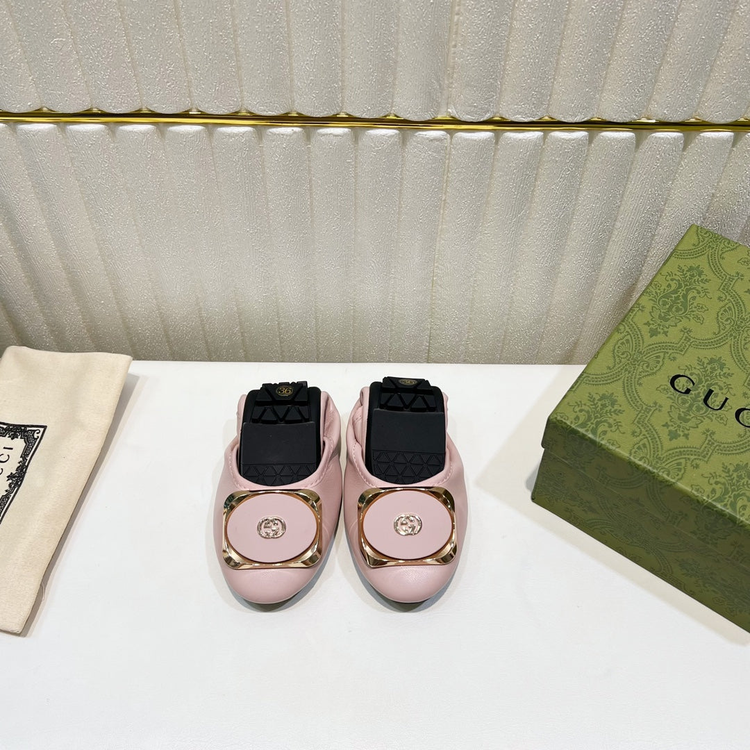 GUCCI BALLET SUPER SLIM PASTEL PINK LAMBSKIN