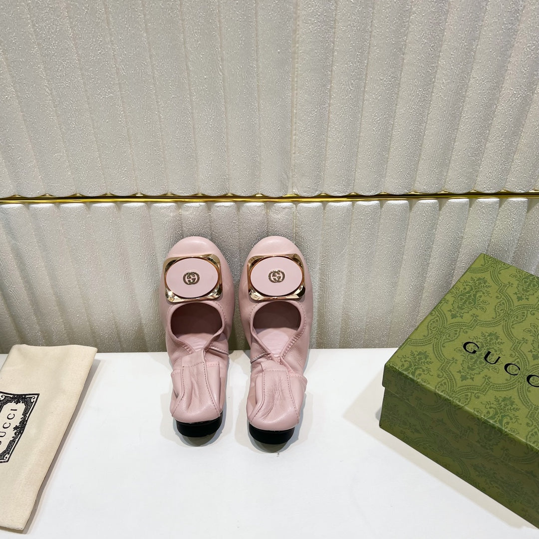 GUCCI BALLET SUPER SLIM PASTEL PINK LAMBSKIN