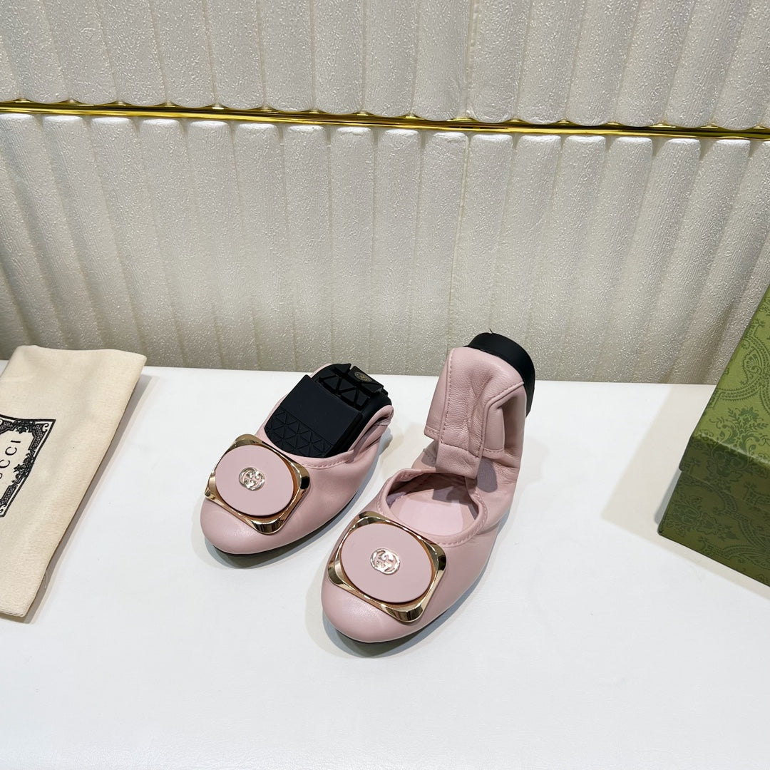 GUCCI BALLET SUPER SLIM PASTEL PINK LAMBSKIN