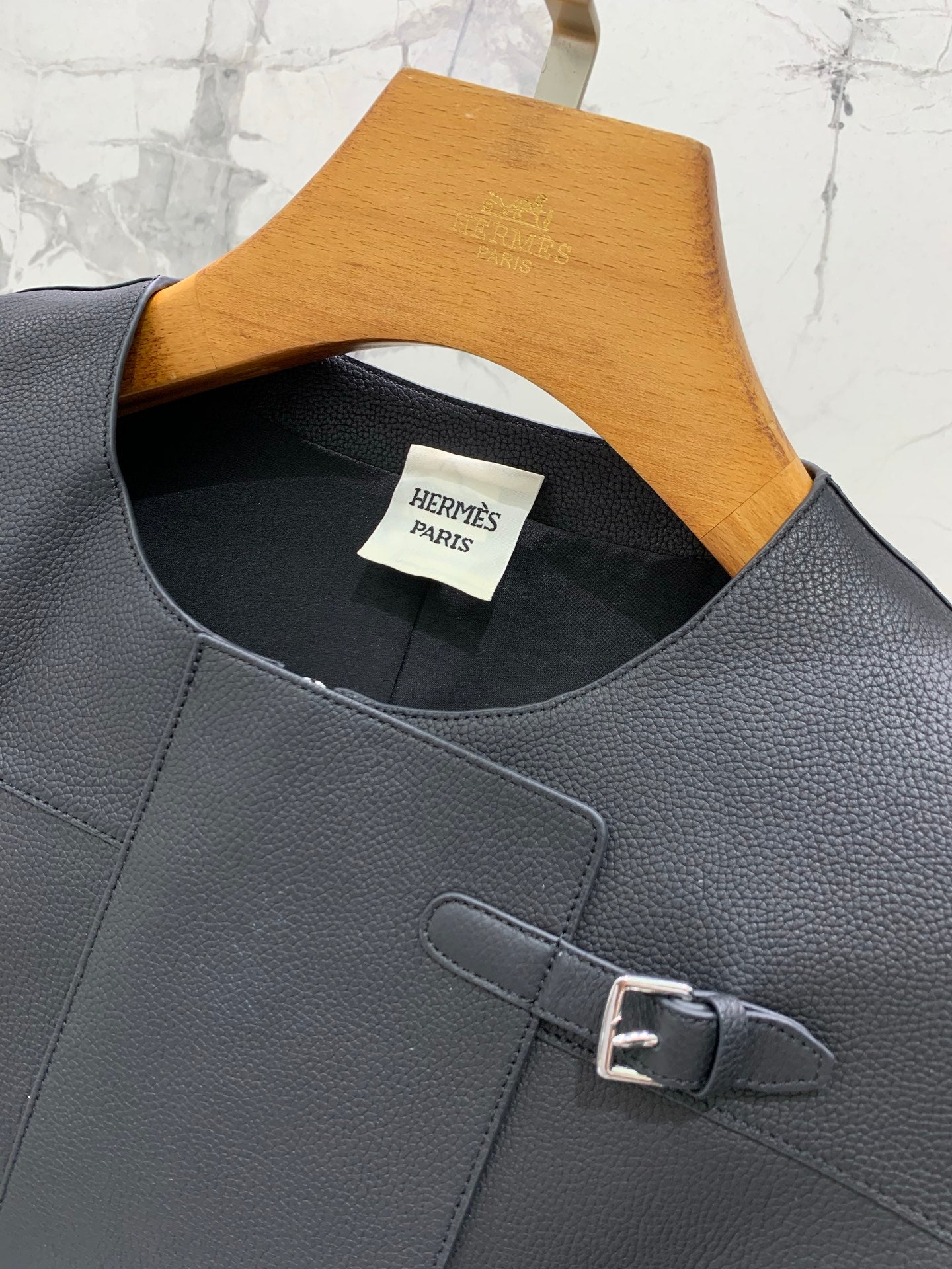 HERMES HERMES 25S LEATHER JACKET WITH LEATHER SHORTS 528564