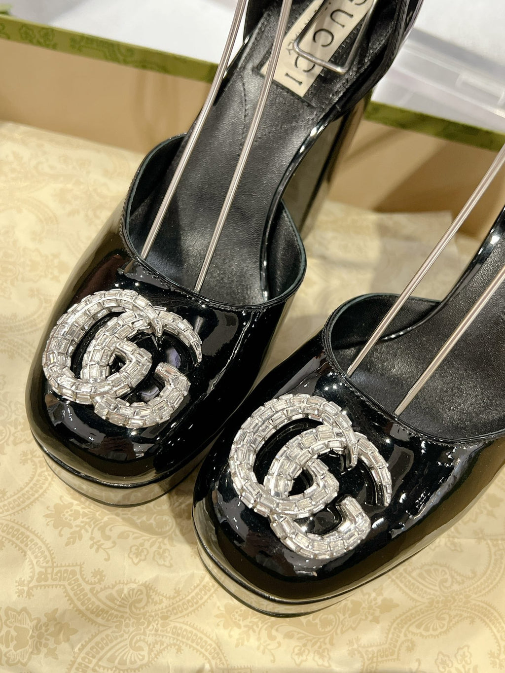 GUCCI HIGH SANDAL SQUARE HEEL 12 CM IN BLACK CALFSKIN