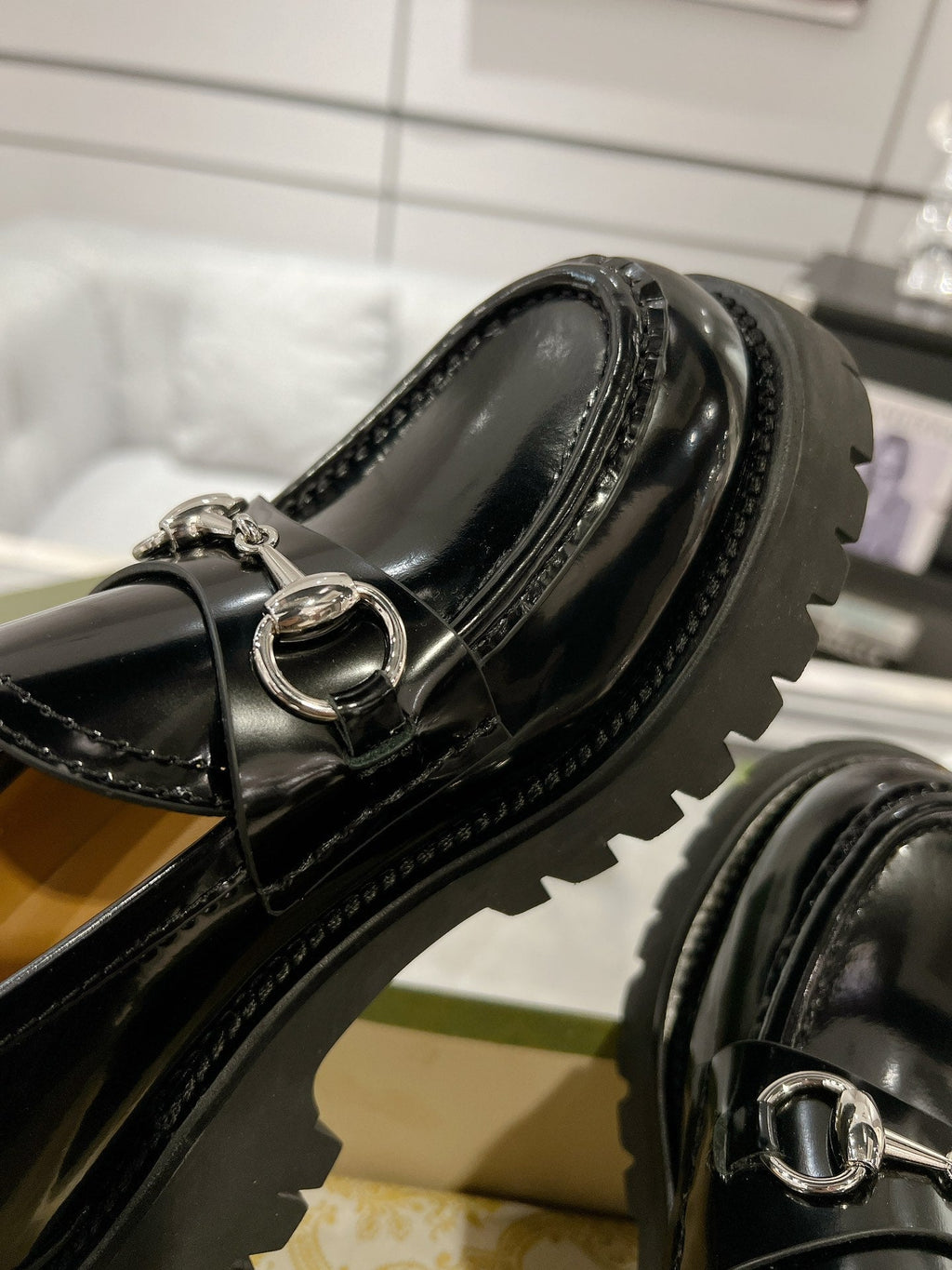 GUCCI LOAFER WITH HORSEBIT GLOSSY BLACK CALFSKIN
