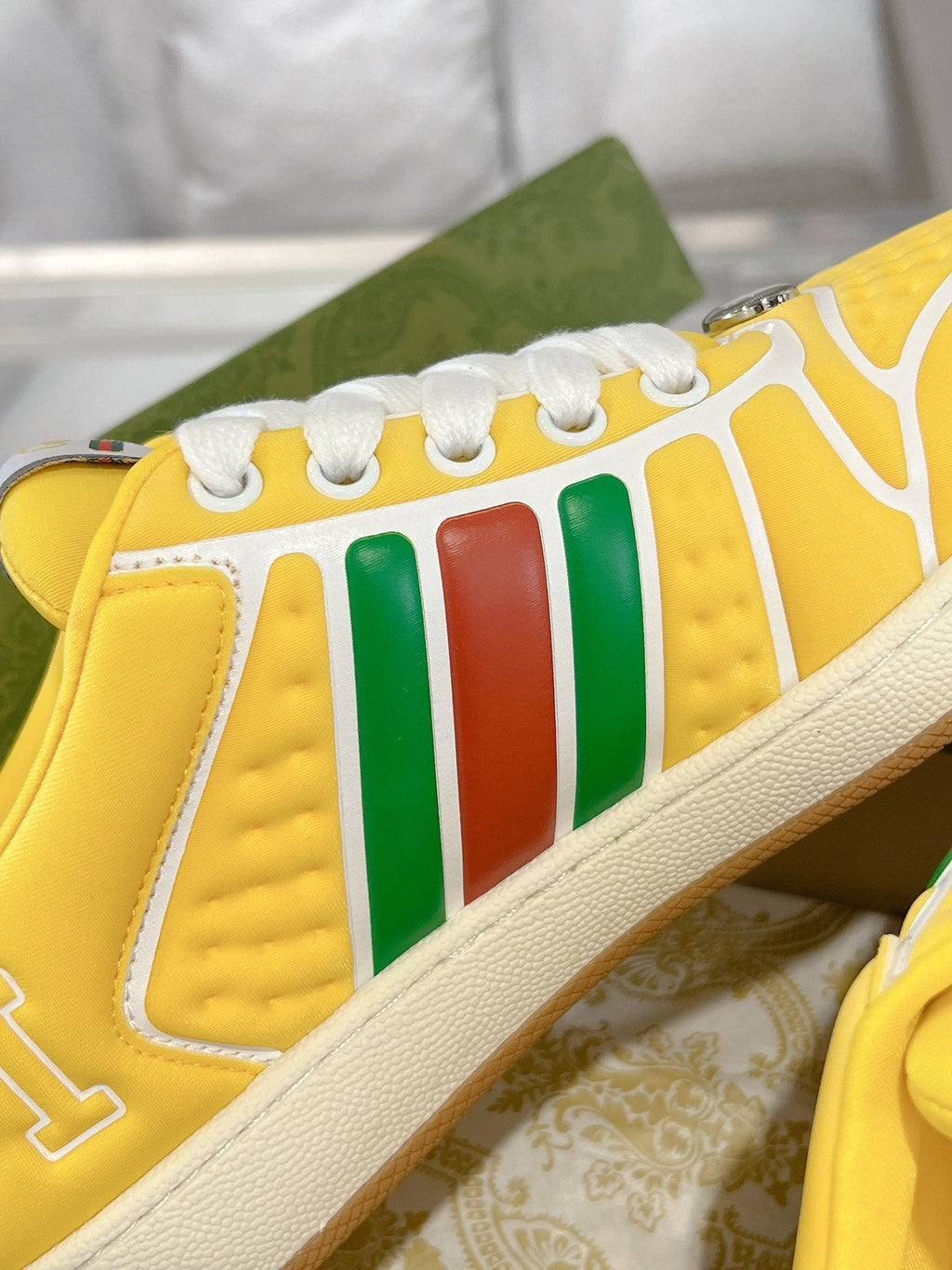 GUCCI SNEAKER IN BRIGHT YELLOW MIX COLORFUL CALFSKIN