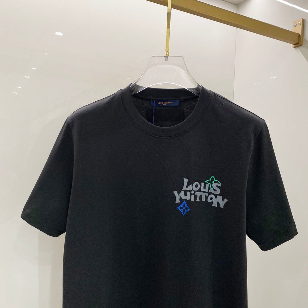 LOUIS VUITTON LV SHORT-SLEEVED T-SHIRT BLACK COTTON 238852