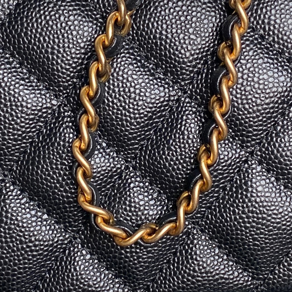 CHANEL 25S VANITY CASE BAG 19 IN BLACK CALFSKIN GOLD HARDWARE
