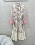 ZIMMERMANN LONG DRESS WITH A STAND COLLAR 275112