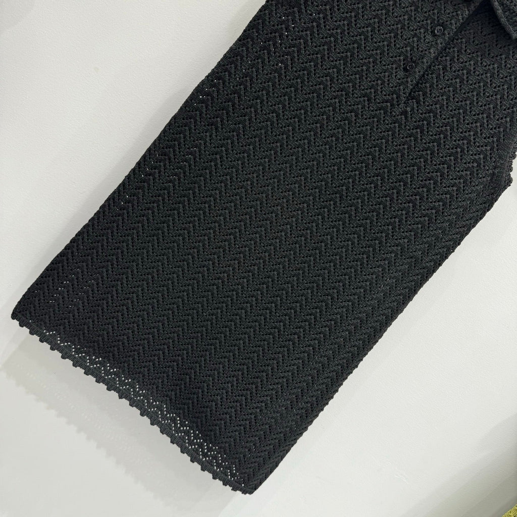 GUCCI SLEEVELESS KNIT POLO DRESS IN BLACK 267479
