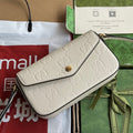 GUCCI SUPER MINI SHOULDER BAG 21 IN WHITE EMBOSSED CALFSKIN