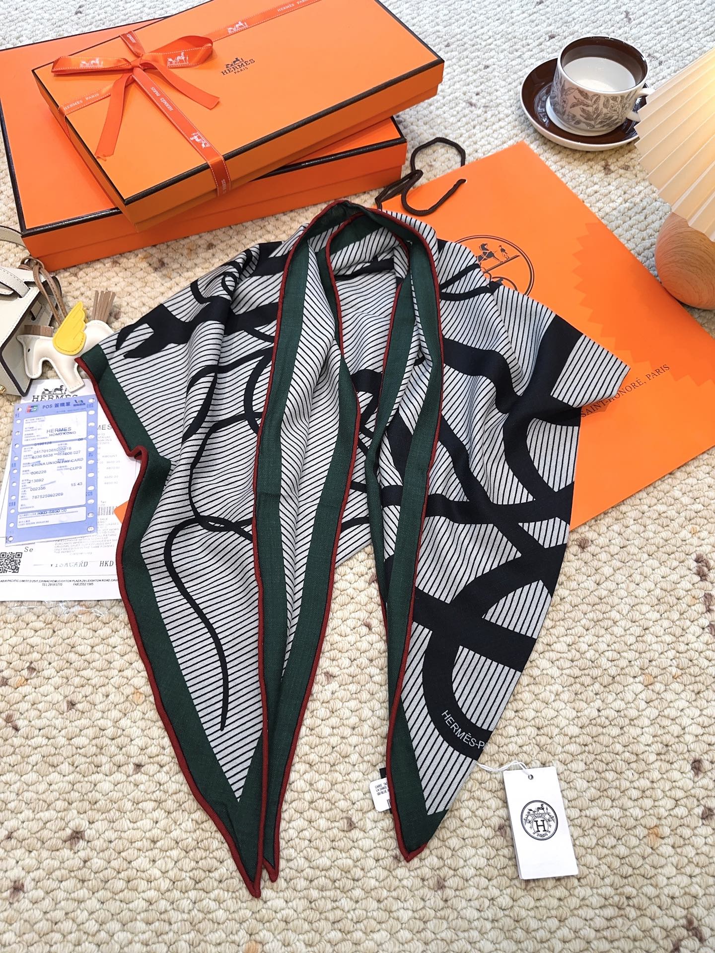 HERMES HERMES 25S SCARF 140 IN CASERE SILK 854530