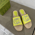 GUCCI INTERLOCKING G ESPADRILLE LEMON FABRIC
