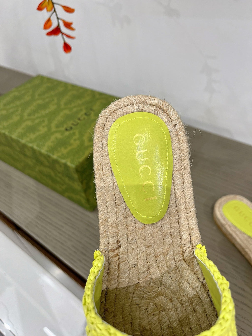 GUCCI INTERLOCKING G ESPADRILLE LEMON FABRIC
