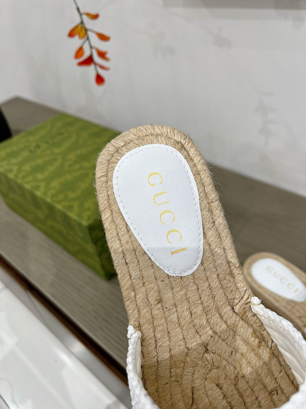 GUCCI INTERLOCKING G ESPADRILLE WHITE FABRIC