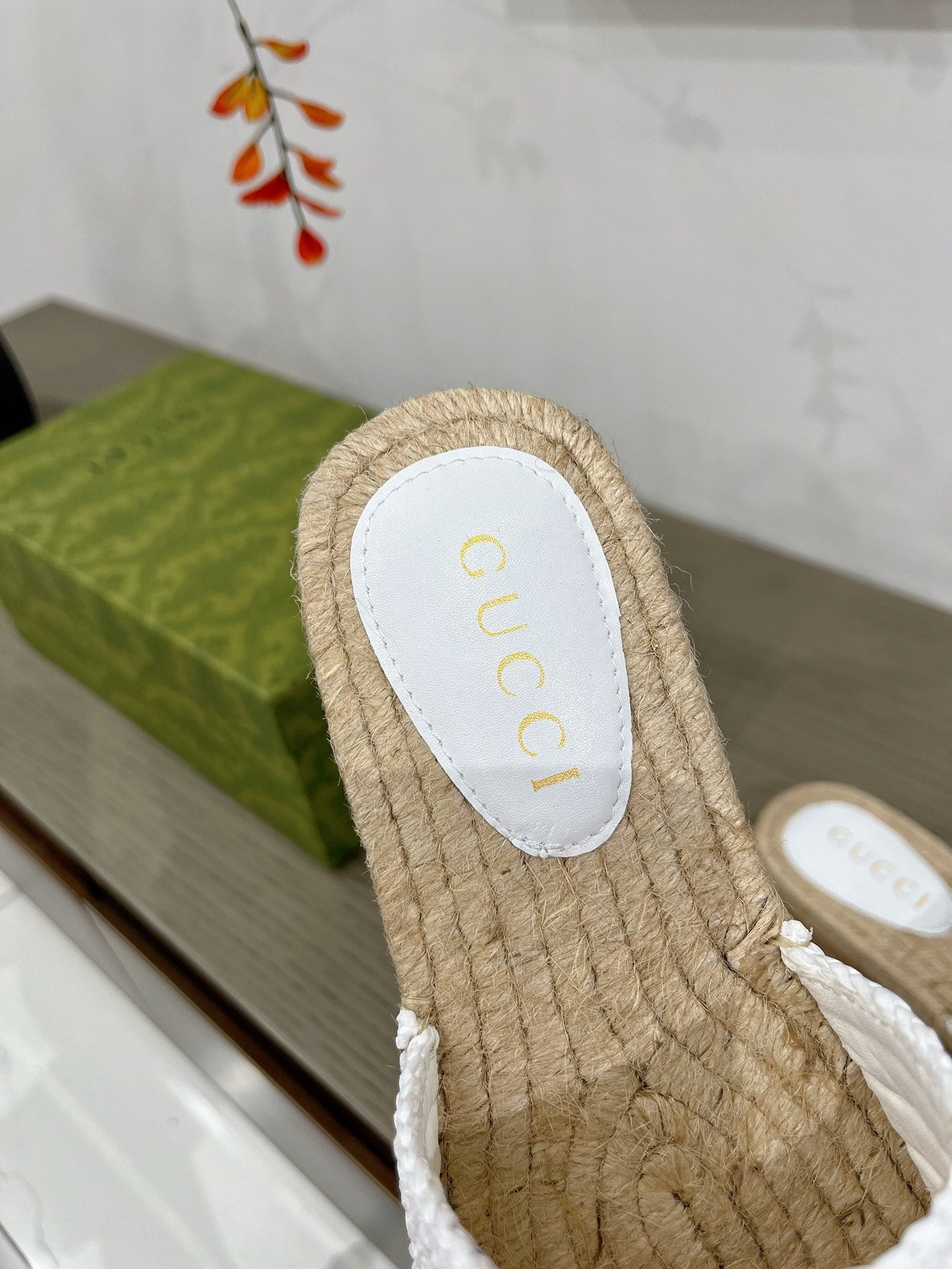 GUCCI INTERLOCKING G ESPADRILLE WHITE FABRIC
