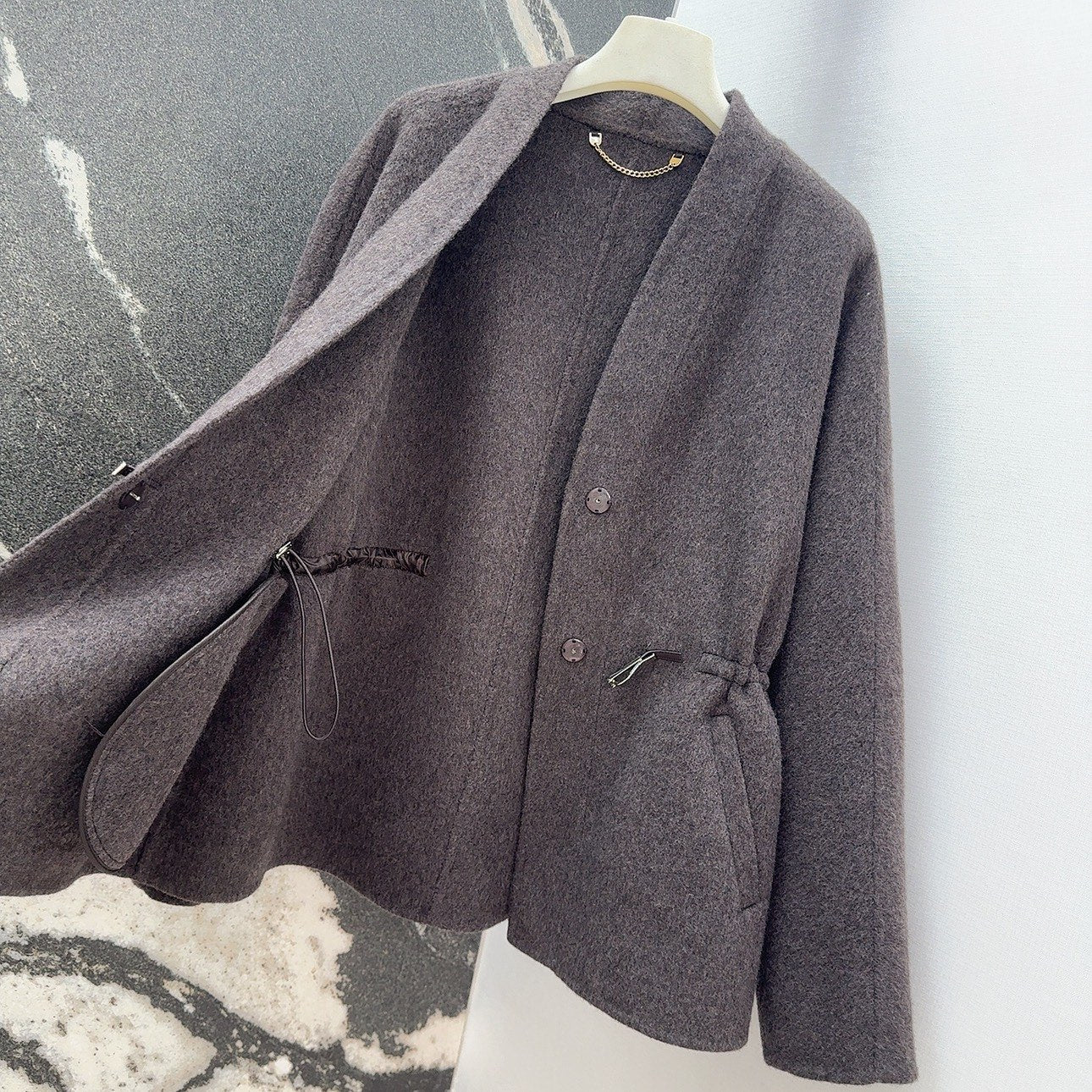 HERMES HERMES 25S REVERSIBLE LONG KNIT CARDIGAN 173
