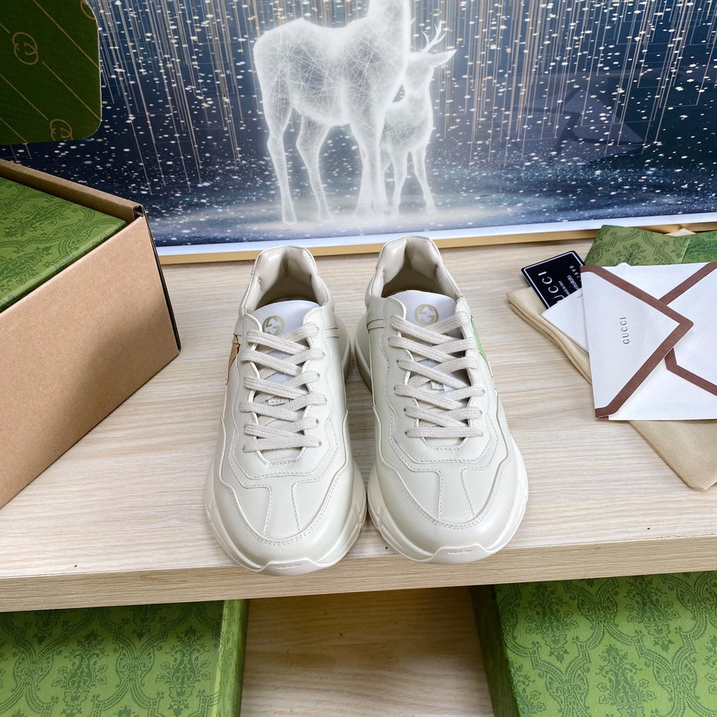 GUCCI COUPLE TRAINER WHITE CALFSKIN WITH CAPYBARA ICON