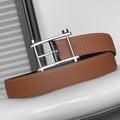 HERMES REVERSIBLE BLACK AND BRONZE BROWN LEATHER STRAP 32 MM SILVER HARDWARE