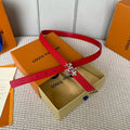 LOUIS VUITTON LV GRAM 20 MM REVERSIBLE BELT CHERRY RED CALFSKIN SILVER HARDWARE